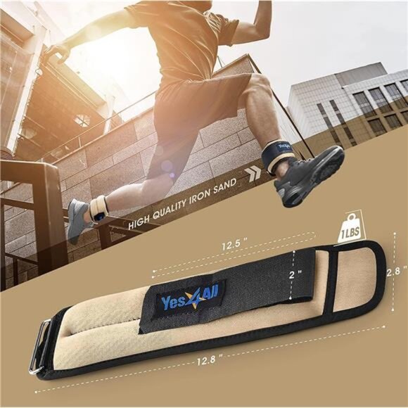 Yes4All Wrist & Ankle Weights Pair 1lb -10lbs, Adjustable Strap for Walking - Picture 4 of 7